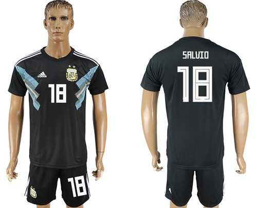 Argentina #18 Salvio Away Soccer Country Jersey