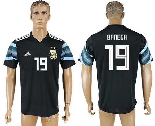 Argentina #19 Banega Away Soccer Country Jersey