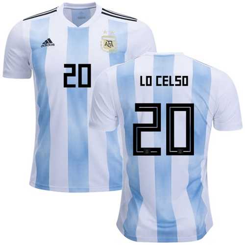 Argentina #20 Lo Celso Home Soccer Country Jersey