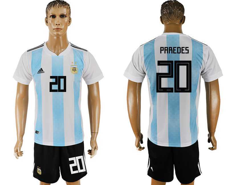 Argentina #20 PAREDES Home 2018 FIFA World Cup Soccer Jersey