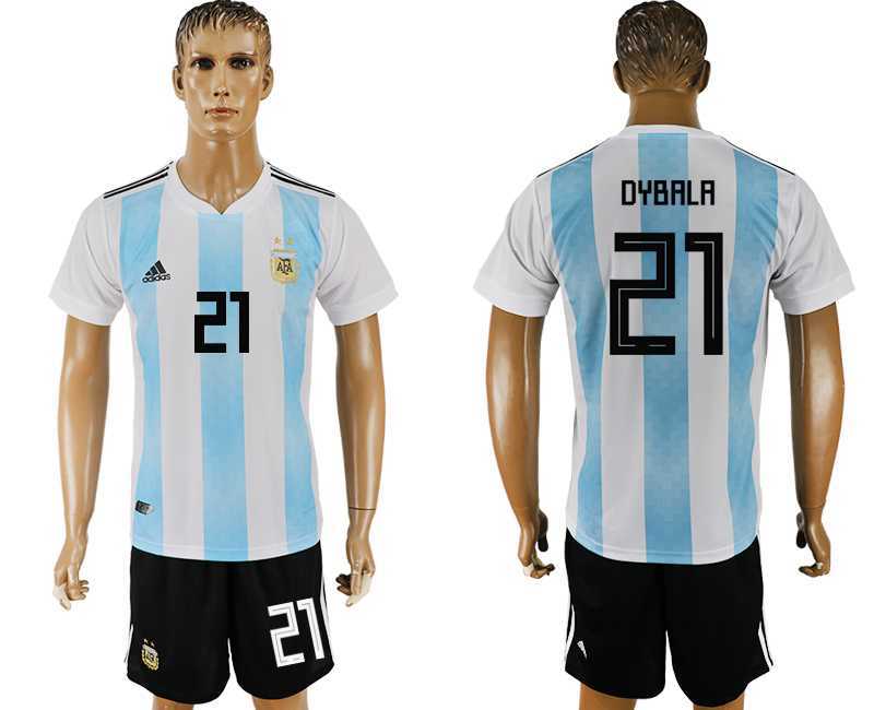 Argentina #21 DYBALA Home 2018 FIFA World Cup Soccer Jersey