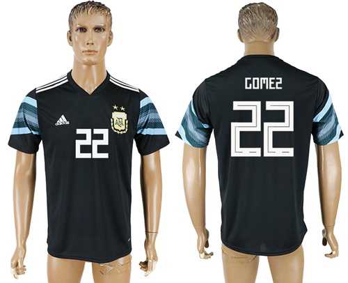 Argentina #22 Gomez Away Soccer Country Jersey