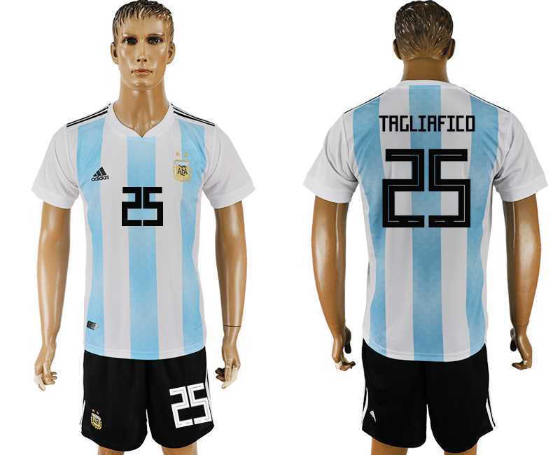 Argentina #25 TAGLIAFICO Home 2018 FIFA World Cup Soccer Jersey