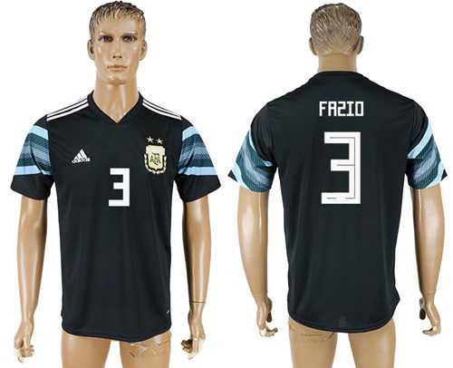 Argentina #3 Fazio Away Soccer Country Jersey