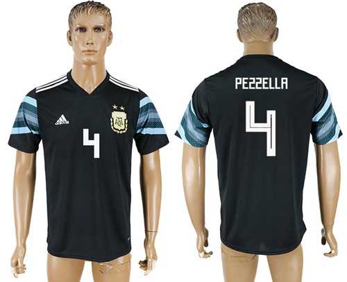 Argentina #4 Pezzella Away Soccer Country Jersey
