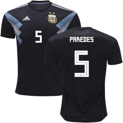 Argentina #5 Paredes Away Soccer Country Jersey