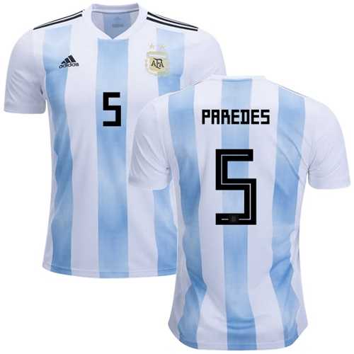 Argentina #5 Paredes Home Soccer Country Jersey