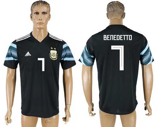 Argentina #7 Benedetto Away Soccer Country Jersey