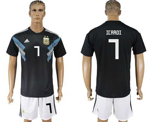 Argentina #7 Icardi Away Soccer Country Jersey