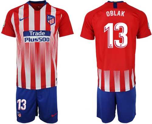 Atletico Madrid #13 Oblak Home Soccer Club Jersey