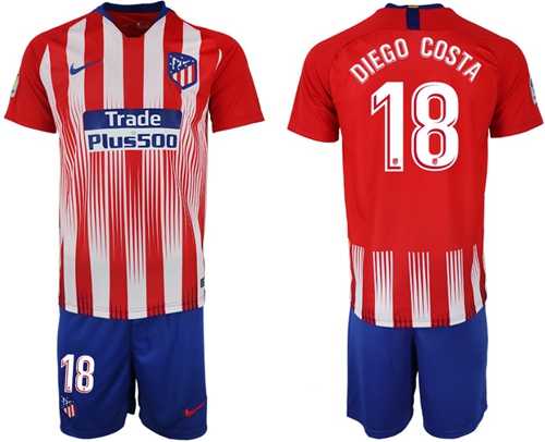 Atletico Madrid #18 Diego Costa Home Soccer Club Jersey