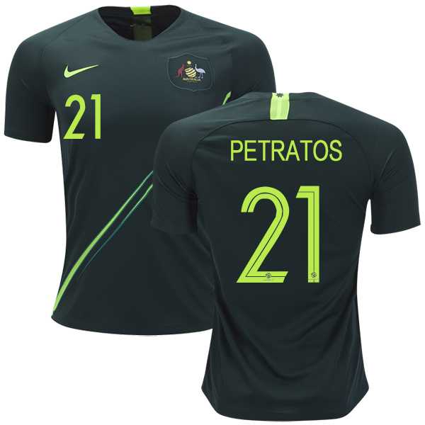 Australia #21 Petratos Away Soccer Country Jersey