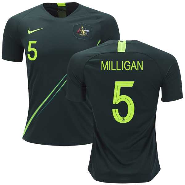 Australia #5 Milligan Away Soccer Country Jersey
