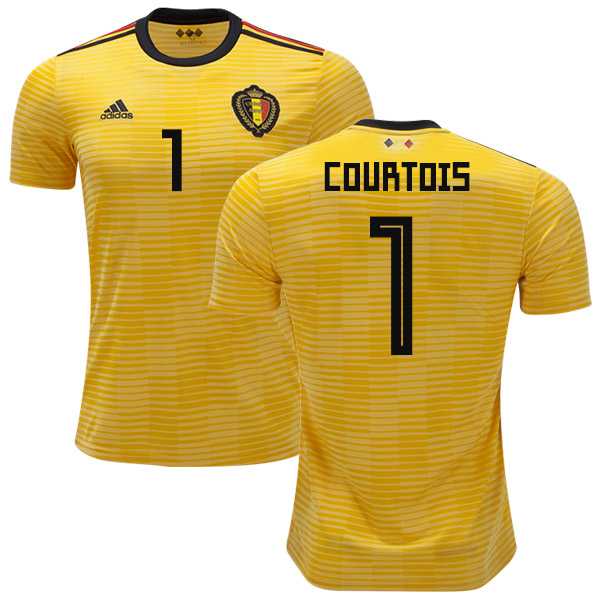 Belgium #1 Courtois Away Kid Soccer Country Jersey
