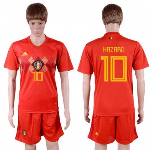 Belgium #10 Hazard Red Soccer Country Jersey