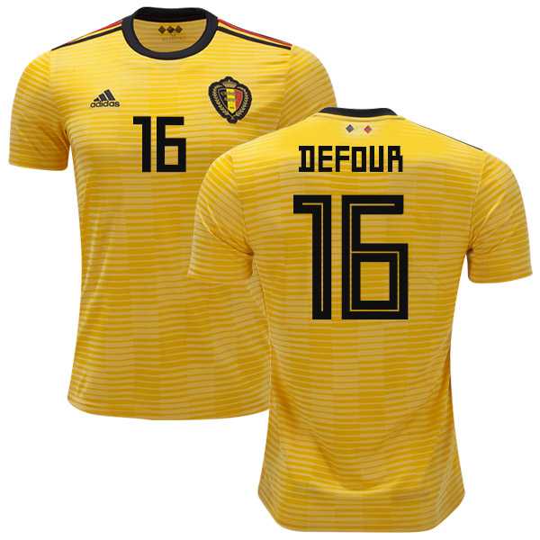 Belgium #16 Defour Away Kid Soccer Country Jersey