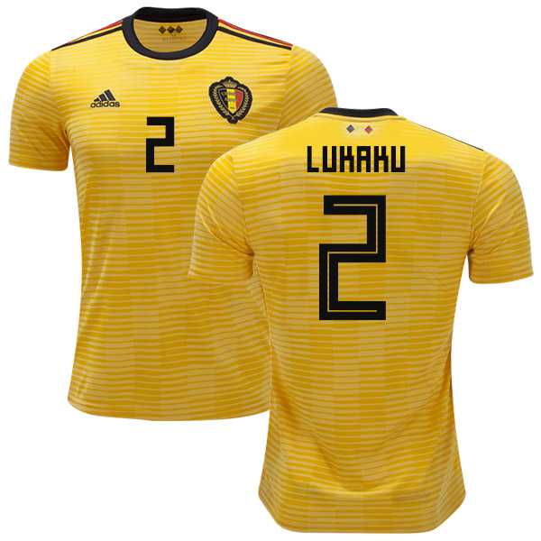Belgium #2 Lukaku Away Kid Soccer Country Jersey