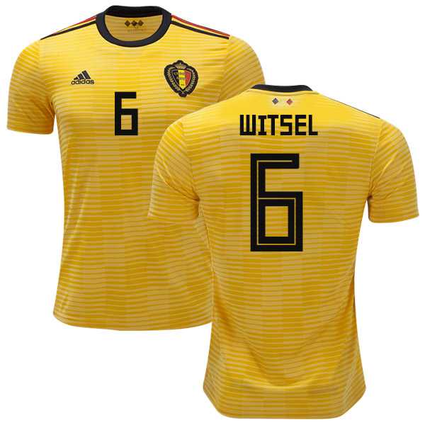 Belgium #6 Witsel Away Soccer Country Jersey