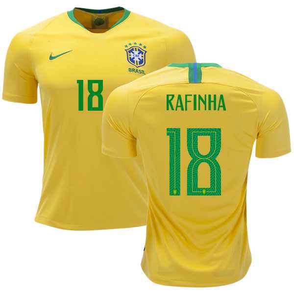 Brazil #18 Rafinha Home Soccer Country Jersey