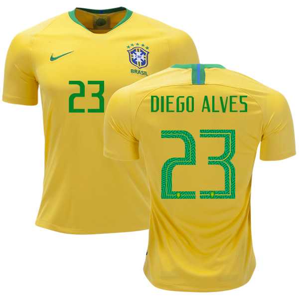 Brazil #23 Diego Alves Home Soccer Country Jersey