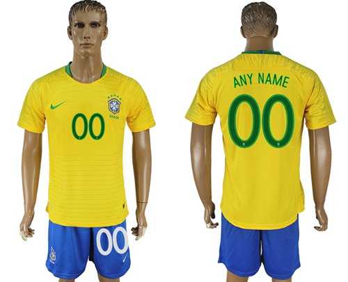 Brazil Personalized Home Soccer Country Jersey