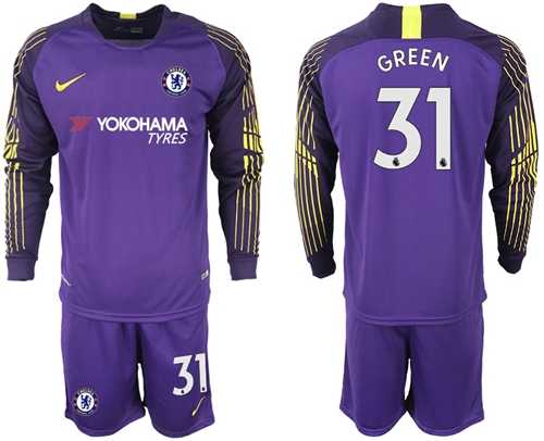 Chelsea #31 Green Purple Goalkeeper Long Sleeves Soccer Club Jersey