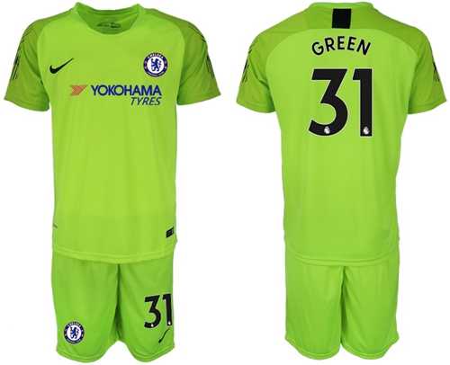 Chelsea #31 Green Shiny Green Goalkeeper Soccer Club Jersey