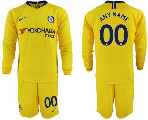 Chelsea Personalized Away Long Sleeves Soccer Club Jersey