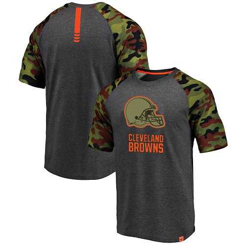 Cleveland Browns Pro Line by Fanatics Branded College Heathered Gray Camo T-Shirt