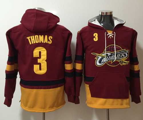 Cleveland Cavaliers#3 Isaiah Thomas Red Name & Number Pullover NBA Hoodie