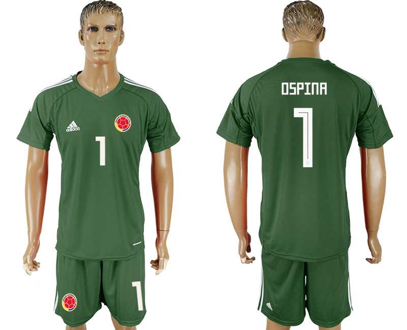 Colombia #1 OSPINA Army Green Goalkeeper 2018 FIFA World Cup Soccer Jersey