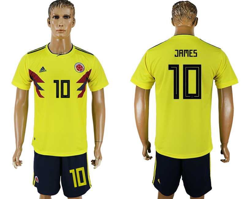 Colombia #10 JAMES Home 2018 FIFA World Cup Soccer Jersey