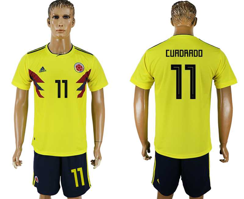 Colombia #11 CURDRADO Home 2018 FIFA World Cup Soccer Jersey