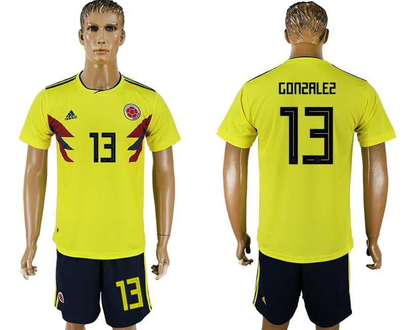 Colombia #13 GONZALEZ Home 2018 FIFA World Cup Soccer Jersey
