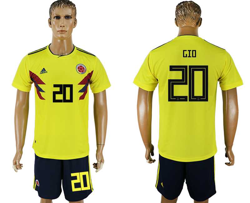 Colombia #20 GIO Home 2018 FIFA World Cup Soccer Jersey