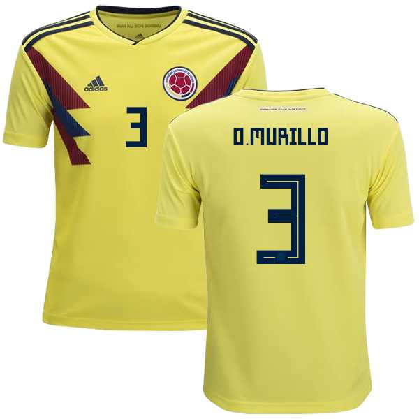 Colombia #3 O.Murillo Home Kid Soccer Country Jersey