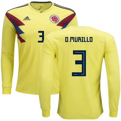 Colombia #3 O.Murillo Home Long Sleeves Soccer Country Jersey