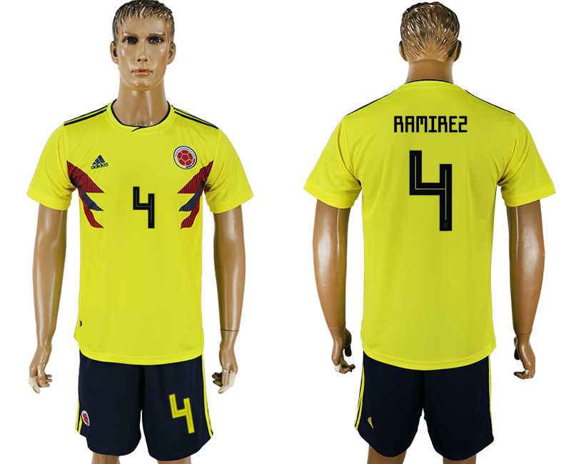 Colombia #4 RAMIREZ Home 2018 FIFA World Cup Soccer Jersey