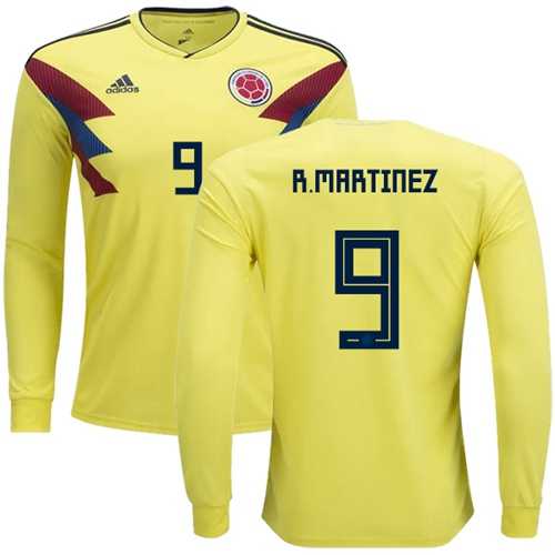 Colombia #9 R.Martinez Home Long Sleeves Soccer Country Jersey