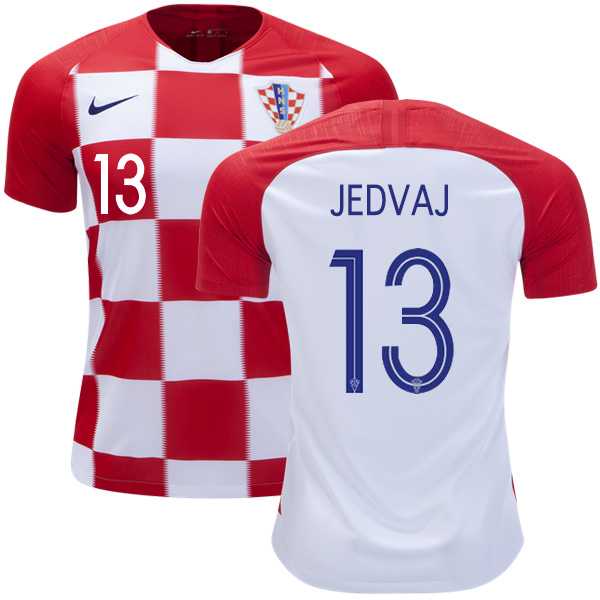 Croatia #13 Jedvaj Home Soccer Country Jersey