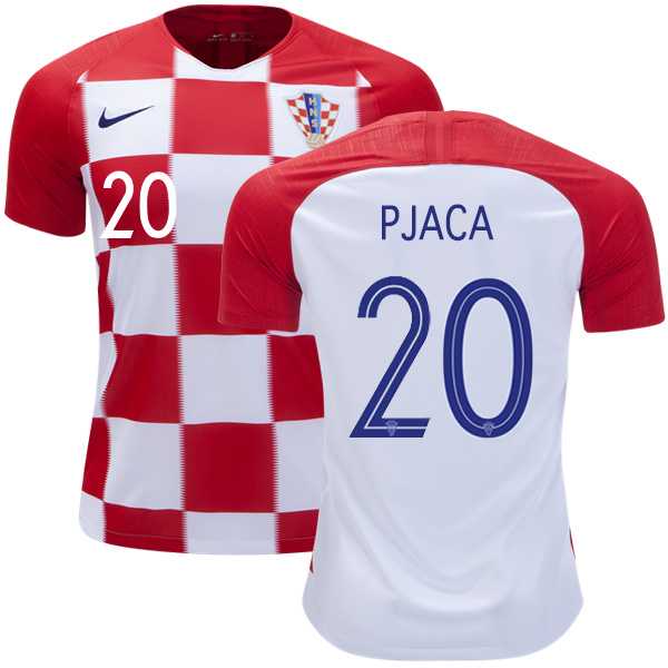 Croatia #20 Pjaca Home Kid Soccer Country Jersey