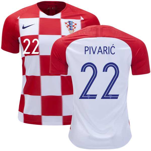 Croatia #22 Pivaric Home Kid Soccer Country Jersey