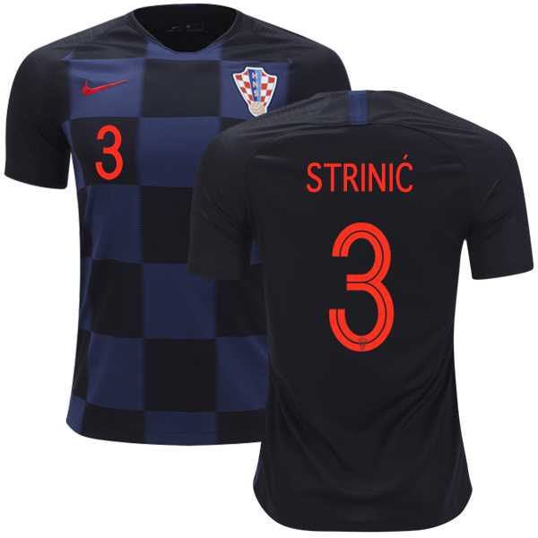Croatia #3 Strinic Away Soccer Country Jersey