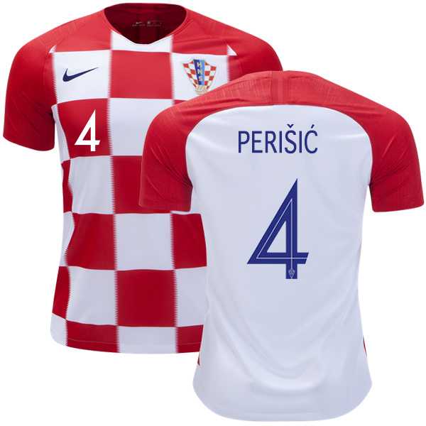 Croatia #4 Perisic Home Soccer Country Jersey
