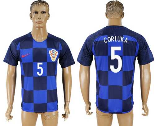 Croatia #5 Corluka Away Soccer Country Jersey