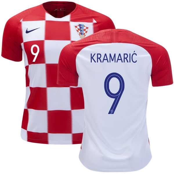 Croatia #9 Kramaric Home Kid Soccer Country Jersey