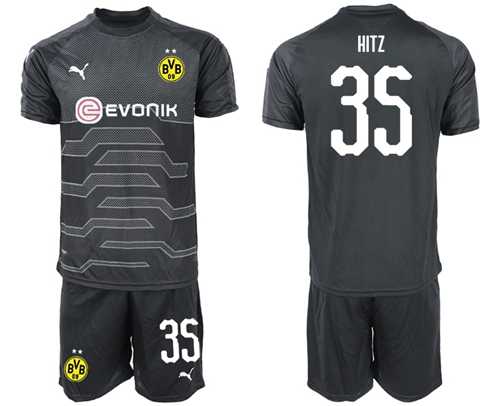 Dortmund #35 Hitz Black Goalkeeper Soccer Club Jersey