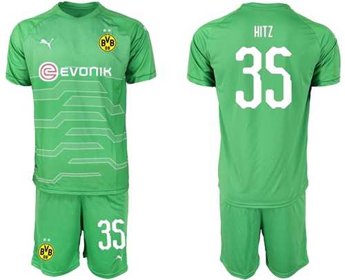 Dortmund #35 Hitz Green Goalkeeper Soccer Club Jersey