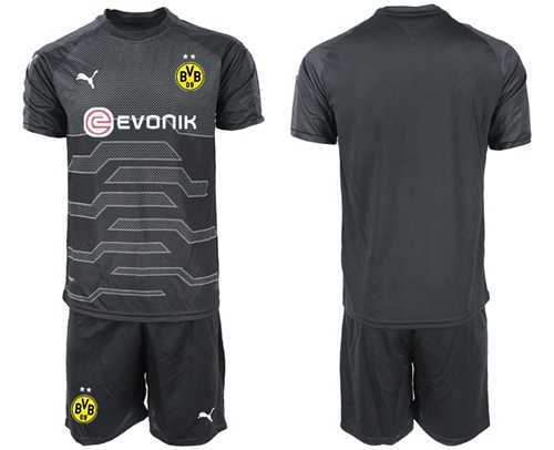 Dortmund Blank Black Goalkeeper Soccer Club Jersey