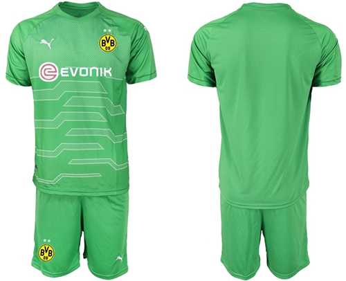 Dortmund Blank Green Goalkeeper Soccer Club Jersey